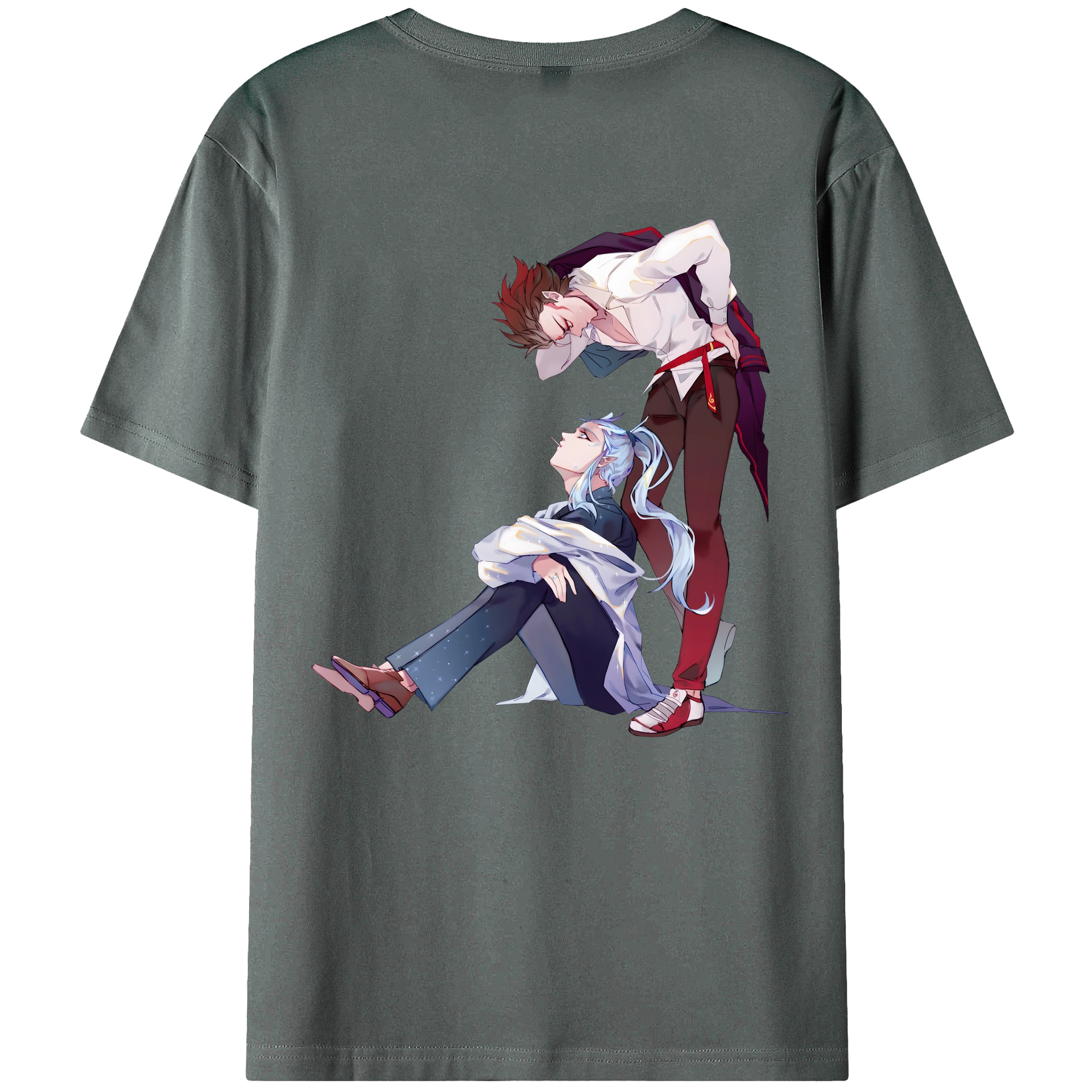 （画像用） Ne Zha 2 ナタ 魔童の大暴れ 綿100％ メンズ半袖Tシャツ（バックプリント） 通気性